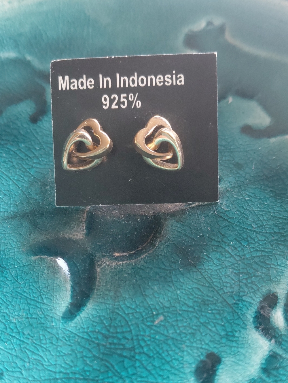 Tiny Gold Entertwined Heart Earrings